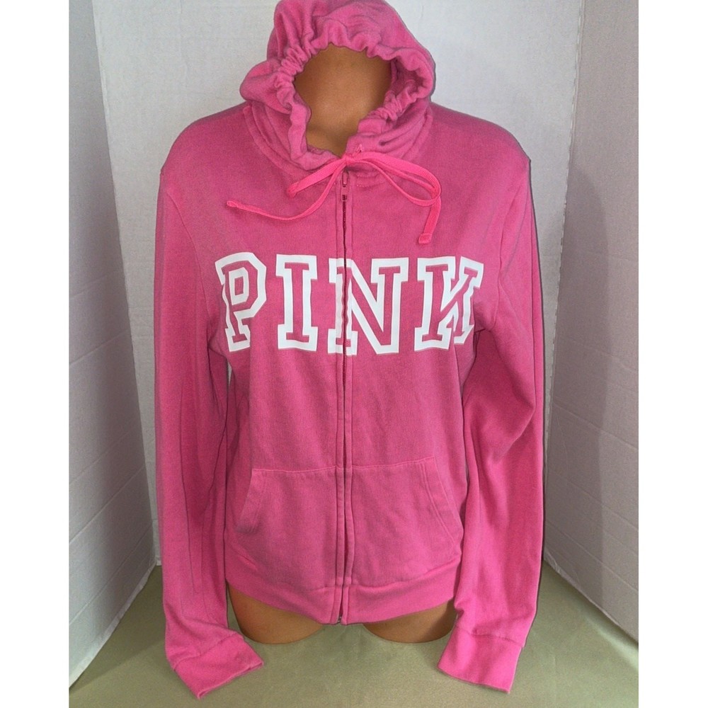 Vintage Victoria’s Secret zip love pink hoodie sweatshirt Top SM - Picture 2 of 9